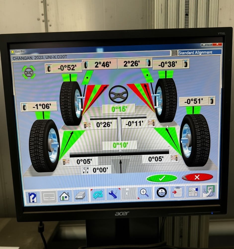 Результаты регулировки развала и схождения колес