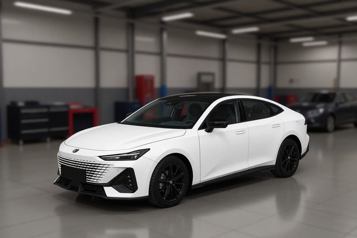 Changan Uni-V готовится к замене топливного фильтра в автотехцентре