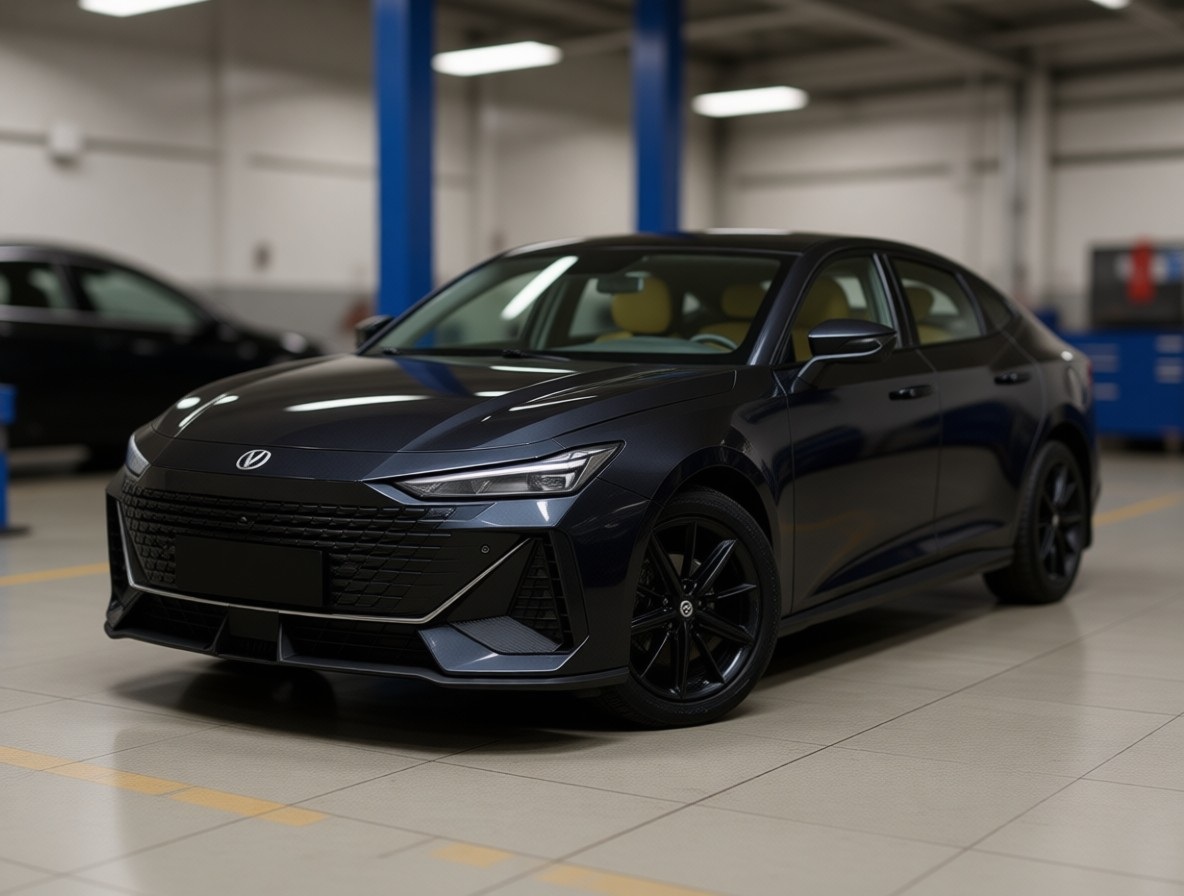 Changan Uni-V готовится к замене тормозных колодок в автотехцентре