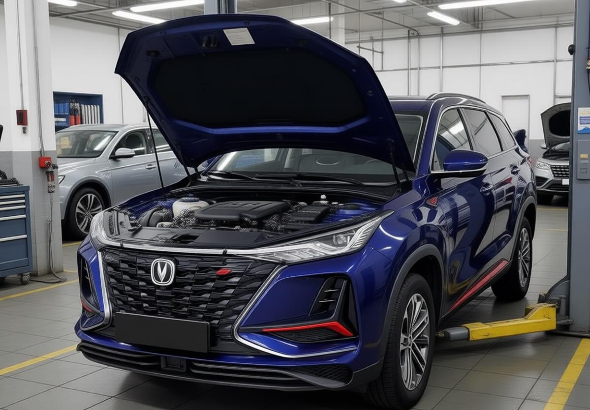 changan cs75 plus в автосервисе на обслуживании